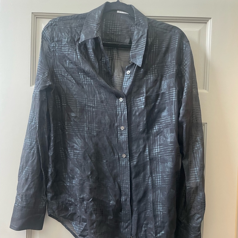 Metallic black equipment blouse